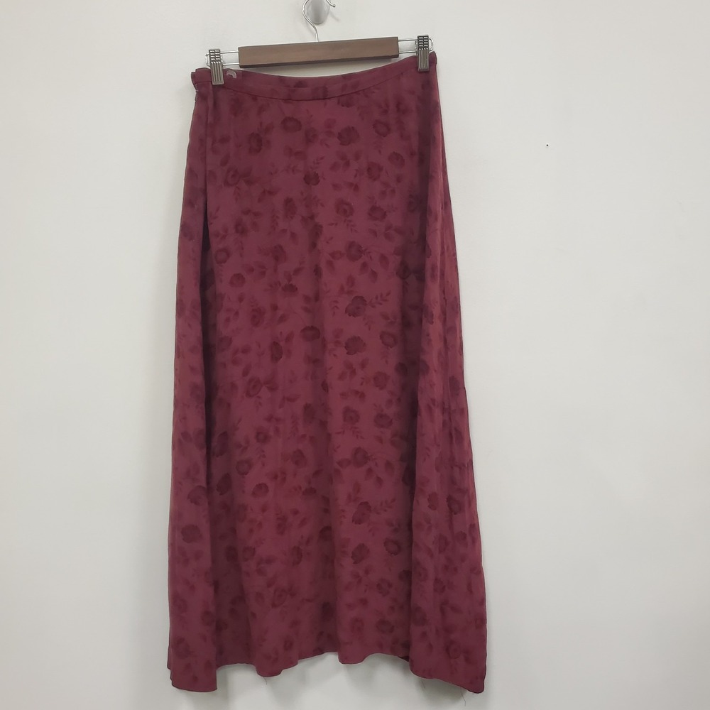 Rena Rowan Womens Fairy Grunge Romantic Whimsigoth Floral Maxi Skirt Size 10 Red - Picture 2 of 12